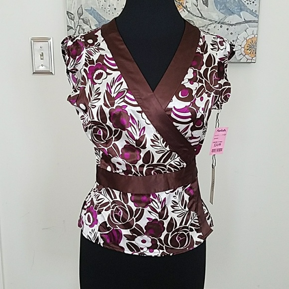 Floral Wrap Around Blouse by Vertigo  (XS) - Picture 1 of 8